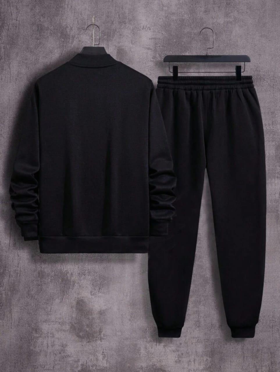 2Pc Men s Fleece Plain Zippar Track Suit